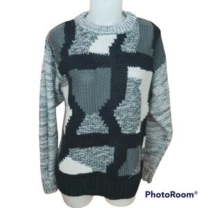 VINTAGE oversized grandpa knitted sweater crew neck